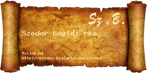 Szeder Boglárka névjegykártya